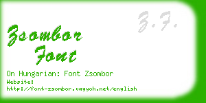 zsombor font business card